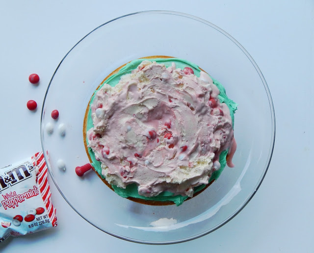 White peppermint ice cream cake recipe #bakeinthefun AD