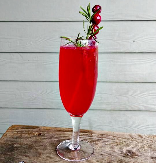 cranberry rosemary mimosas